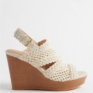 Torrid Cream and Tan Woven Wedges